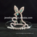 fashion metal silver plating rabbit shape full crystal child tiara